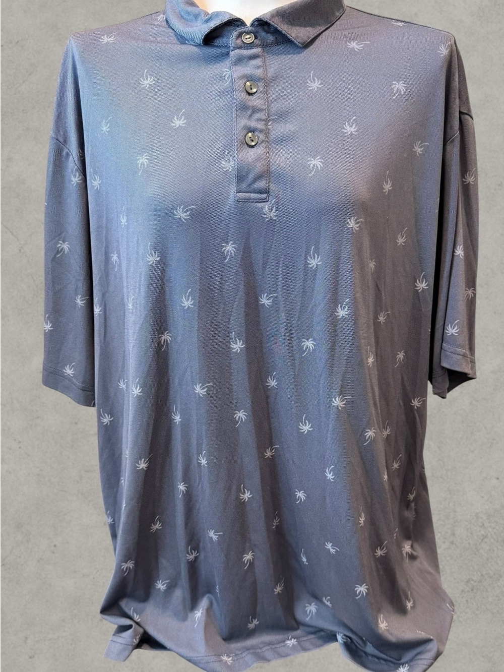 Ben Hogan Performance Men’s 2XL Palm Tree Golf Polo Blue Gray